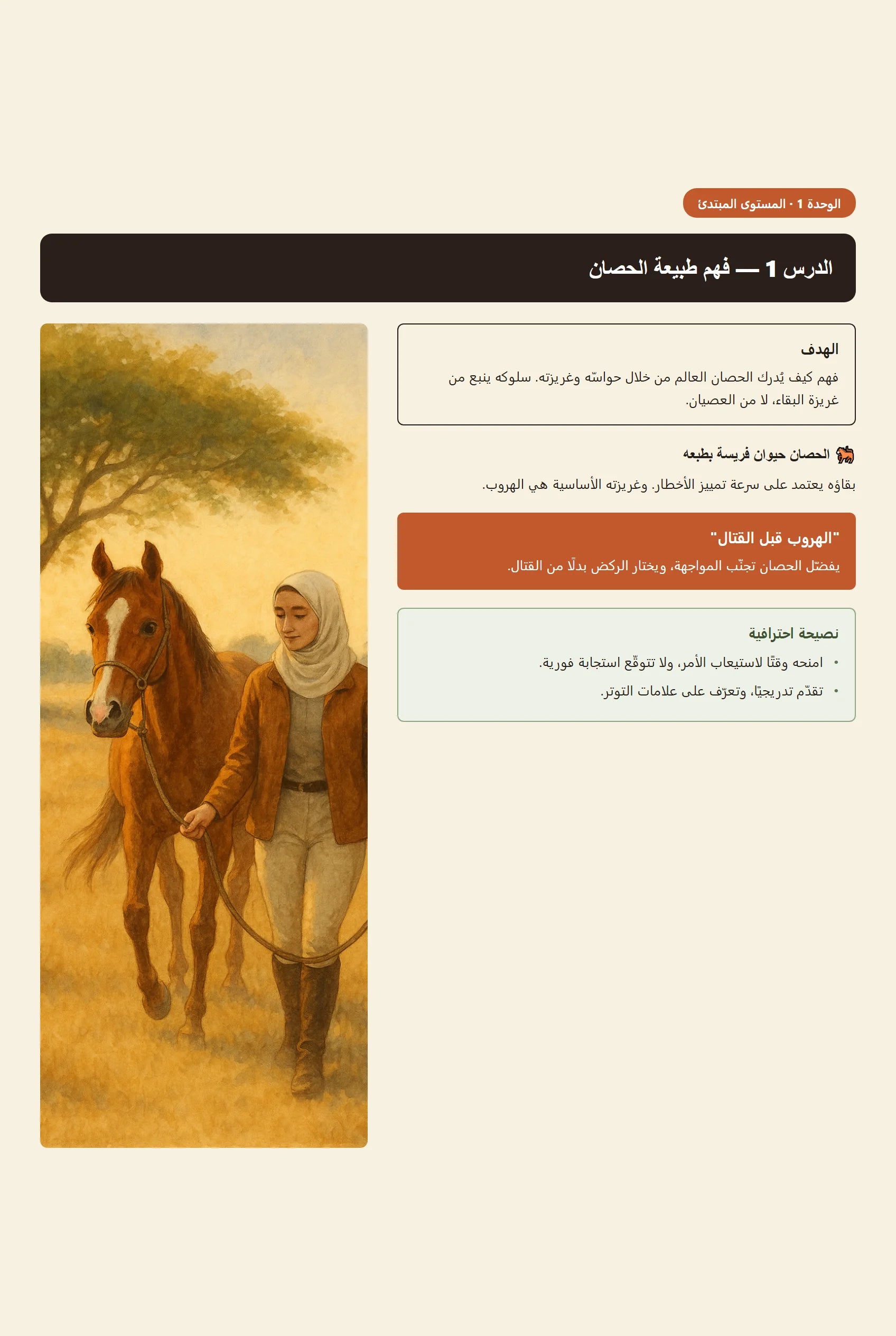 فهم طبيعة الحصان